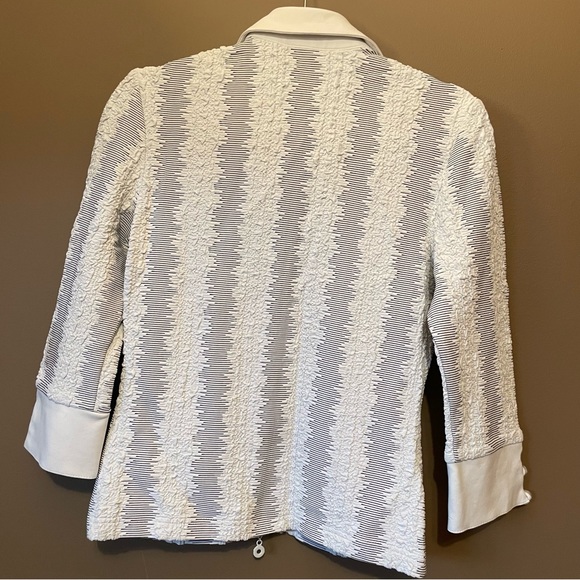 Joseph Ribkoff Full Zip Blazer Jacket Black and White 3/4 Sleeve Size 10 - Picture 3 of 15